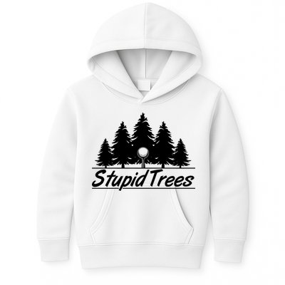 Funny Golfer Stupid Trees Kids Hoodie