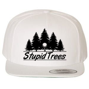 Funny Golfer Stupid Trees Wool Snapback Cap