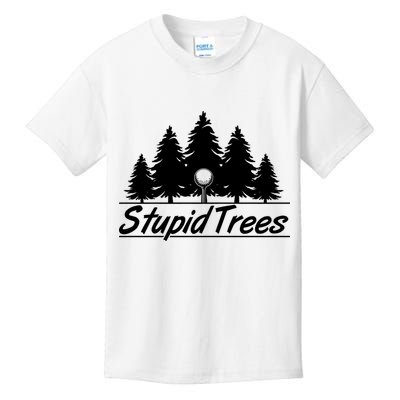 Funny Golfer Stupid Trees Kids T-Shirt