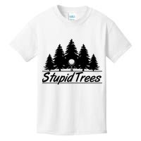 Funny Golfer Stupid Trees Kids T-Shirt