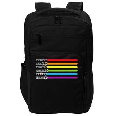 Funny Gay Saber Rainbow Lgbt Pride Month 2024 Lgbtq Gift Impact Tech Backpack