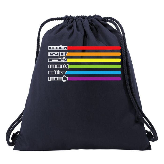 Funny Gay Saber Rainbow Lgbt Pride Month 2024 Lgbtq Gift Drawstring Bag