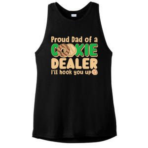 Funny Girl Scout Proud Dad Of A Cookie Dealer I'll Hook You Up Ladies PosiCharge Tri-Blend Wicking Tank