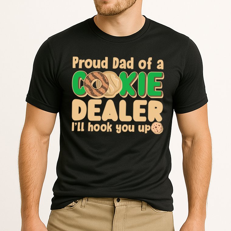 Funny Girl Scout Proud Dad Of A Cookie Dealer I'll Hook You Up Cooling Performance Crew T-Shirt