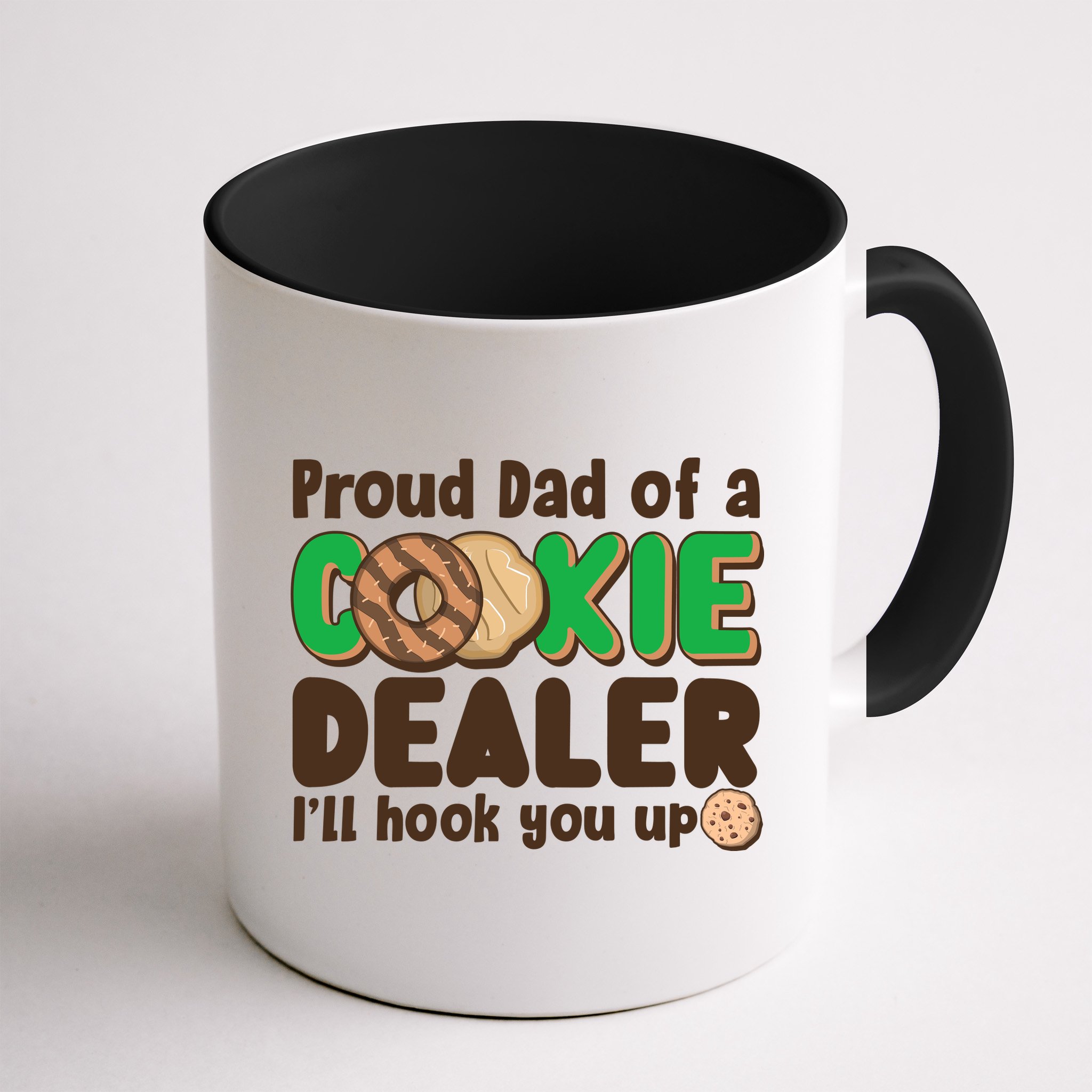 Funny Girl Scout Proud Dad Of A Cookie Dealer I'll Hook You Up Mug
