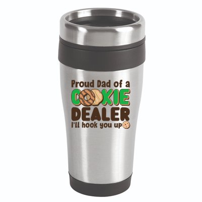 Funny Girl Scout Proud Dad Of A Cookie Dealer I'll Hook You Up 16oz Travel Tumbler