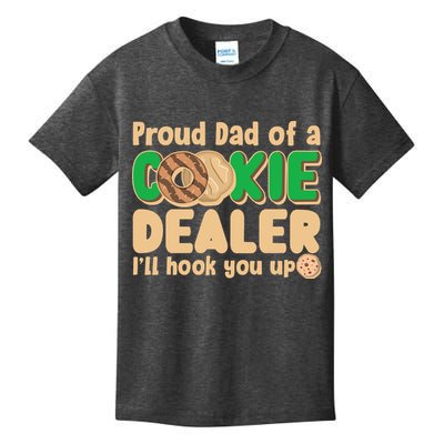 Funny Girl Scout Proud Dad Of A Cookie Dealer I'll Hook You Up Kids T-Shirt