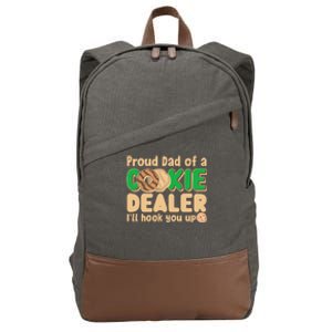 Funny Girl Scout Proud Dad Of A Cookie Dealer I'll Hook You Up Cotton Canvas Backpack