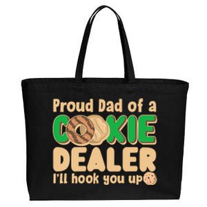 Funny Girl Scout Proud Dad Of A Cookie Dealer I'll Hook You Up Cotton Canvas Jumbo Tote