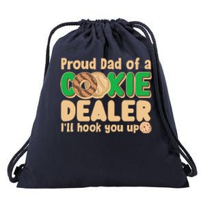 Funny Girl Scout Proud Dad Of A Cookie Dealer I'll Hook You Up Drawstring Bag