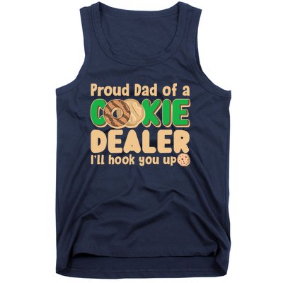 Funny Girl Scout Proud Dad Of A Cookie Dealer I'll Hook You Up Tank Top