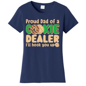 Funny Girl Scout Proud Dad Of A Cookie Dealer I'll Hook You Up Women's T-Shirt