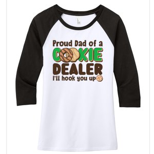 Funny Girl Scout Proud Dad Of A Cookie Dealer I'll Hook You Up Women's Tri-Blend 3/4-Sleeve Raglan Shirt