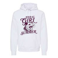 Feral Girl Summer Opossum Vintage Premium Hoodie