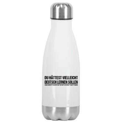 Funny German Speaker Shirts Deutschland Quote Gift Stainless Steel Insulated Water Bottle