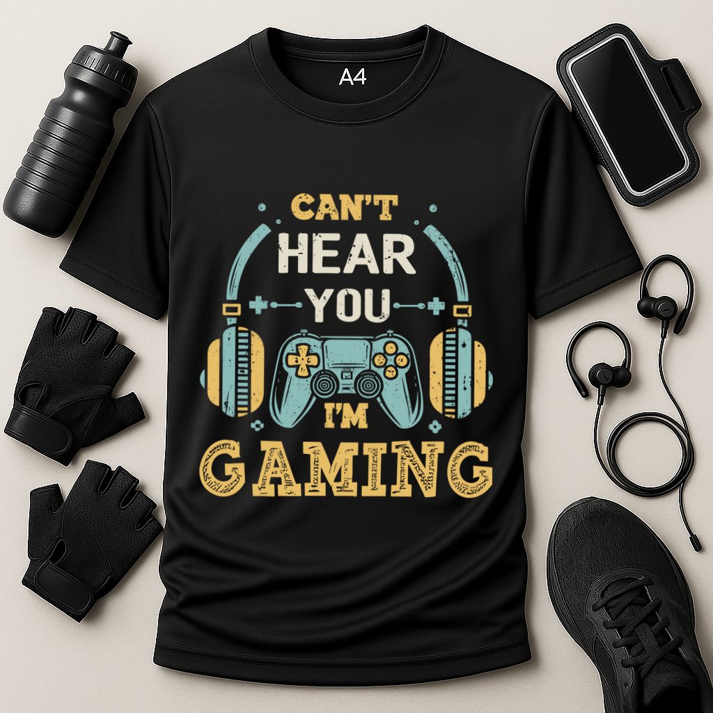 Funny Gamer Saying I CanT Hear You IM Gaming Cool Gift Cooling Performance Crew T-Shirt