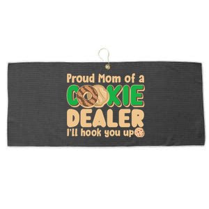 Funny Girl Scout Proud Mom Of A Cookie Dealer I'll Hook You Up Large Microfiber Waffle Golf Towel