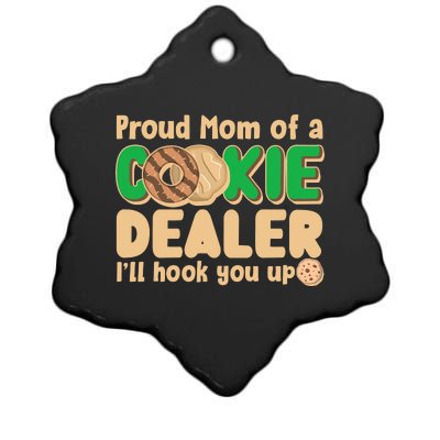 Funny Girl Scout Proud Mom Of A Cookie Dealer I'll Hook You Up Ceramic Star Ornament