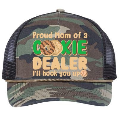 Funny Girl Scout Proud Mom Of A Cookie Dealer I'll Hook You Up Retro Rope Trucker Hat Cap