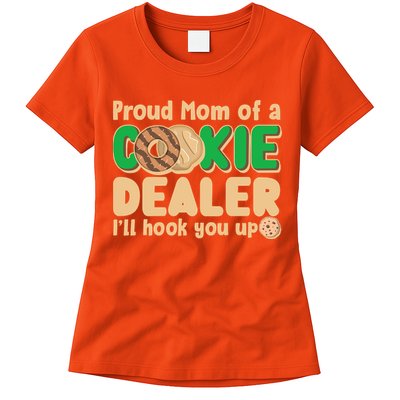 Funny Girl Scout Proud Mom Of A Cookie Dealer I'll Hook You Up Womens T-Shirt