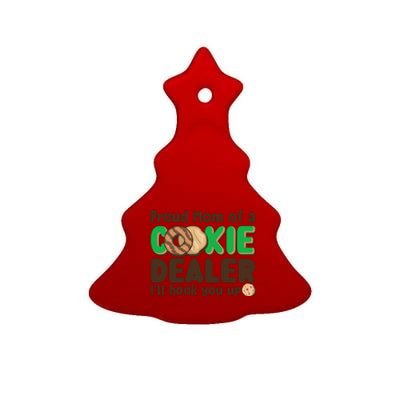 Funny Girl Scout Proud Mom Of A Cookie Dealer I'll Hook You Up Ceramic Tree Ornament