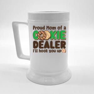 Funny Girl Scout Proud Mom Of A Cookie Dealer I'll Hook You Up Beer Stein