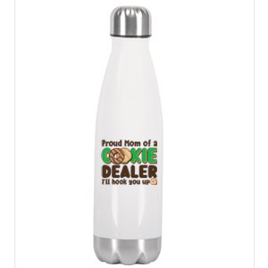 Funny Girl Scout Proud Mom Of A Cookie Dealer I'll Hook You Up Stainless Steel Insulated Water Bottle