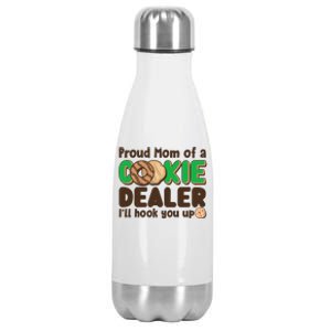 Funny Girl Scout Proud Mom Of A Cookie Dealer I'll Hook You Up Stainless Steel Insulated Water Bottle