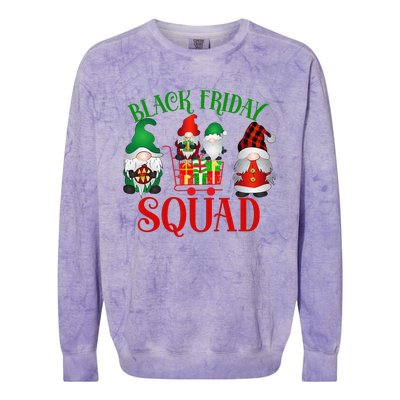 Friday Gnome Shopping Squad Black Family Christmas Gnomies Colorblast Crewneck Sweatshirt