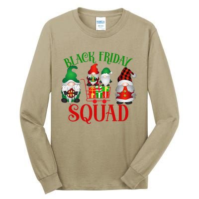 Friday Gnome Shopping Squad Black Family Christmas Gnomies Tall Long Sleeve T-Shirt