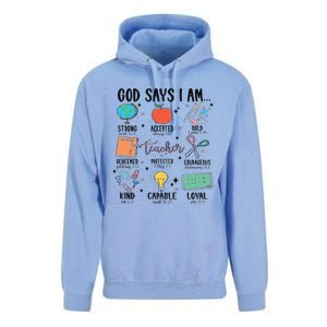 Funny God Says I Am Teacher Bible Verse Christian Teacher Teacher God Says Unisex Surf Hoodie