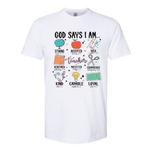 Funny God Says I Am Teacher Bible Verse Christian Teacher Teacher God Says Softstyle CVC T-Shirt