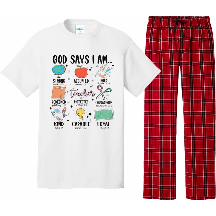 Funny God Says I Am Teacher Bible Verse Christian Teacher Teacher God Says Pajama Set