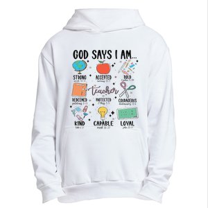 Funny God Says I Am Teacher Bible Verse Christian Teacher Teacher God Says Urban Pullover Hoodie