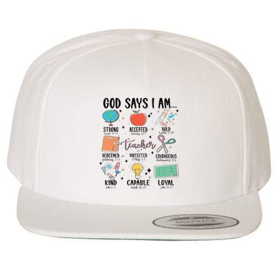 Funny God Says I Am Teacher Bible Verse Christian Teacher Teacher God Says Wool Snapback Cap
