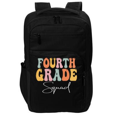 Fourth Grade Squad Retro Groovy Vintage First Day Of School Impact Tech Backpack