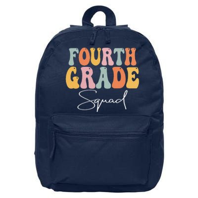 Fourth Grade Squad Retro Groovy Vintage First Day Of School 16 in Basic Backpack