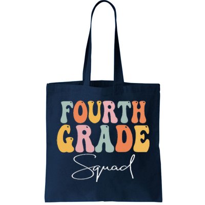 Fourth Grade Squad Retro Groovy Vintage First Day Of School Tote Bag