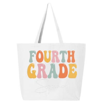 Fourth Grade Squad Retro Groovy Vintage First Day Of School 25L Jumbo Tote