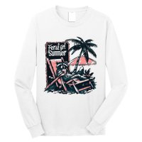 Feral Girl Summer Raccoon Gift For Girlfriend Vintage Meme Long Sleeve Shirt