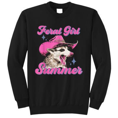 Feral Girl Summer Opossum Funny Vintage Sweatshirt