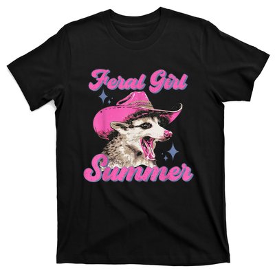 Feral Girl Summer Opossum Funny Vintage T-Shirt