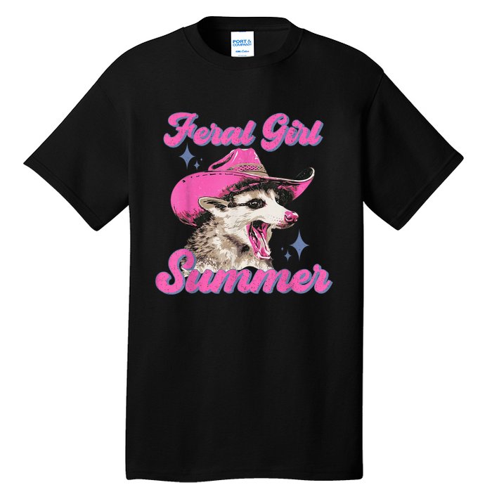 Feral Girl Summer Opossum Funny Vintage Tall T-Shirt