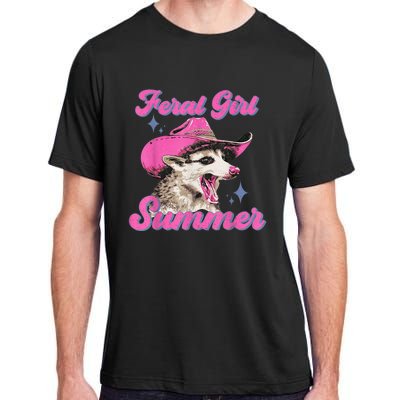 Feral Girl Summer Opossum Funny Vintage Adult ChromaSoft Performance T-Shirt