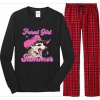 Feral Girl Summer Opossum Funny Vintage Long Sleeve Pajama Set