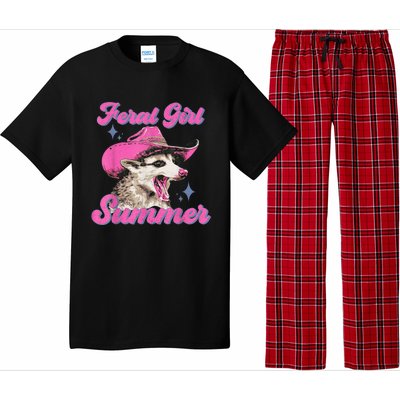 Feral Girl Summer Opossum Funny Vintage Pajama Set