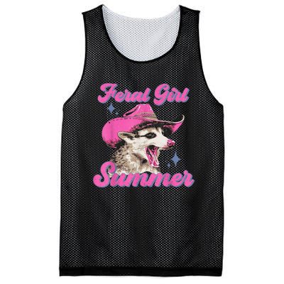 Feral Girl Summer Opossum Funny Vintage Mesh Reversible Basketball Jersey Tank