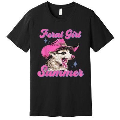 Feral Girl Summer Opossum Funny Vintage Premium T-Shirt