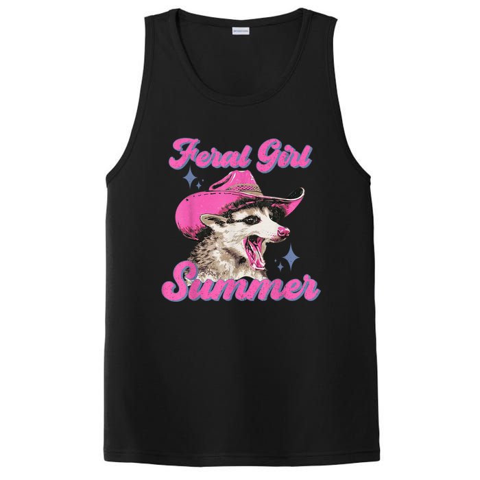 Feral Girl Summer Opossum Funny Vintage PosiCharge Competitor Tank