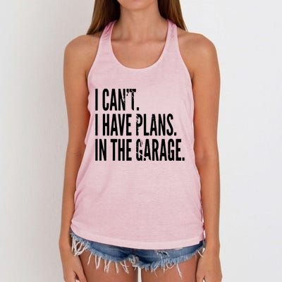 Funny Garage Sayings Car Lovers Workshop Mechanics Humor Women's Knotted Racerback Tank